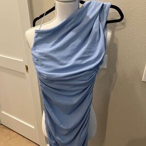 Susana Monaco Pale Blue One Shoulder Bodycon Dress